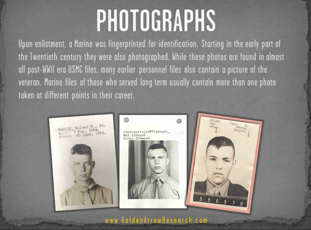 USMC OMPF historical photos of individual marines enlistment photo military record archival research NPRC