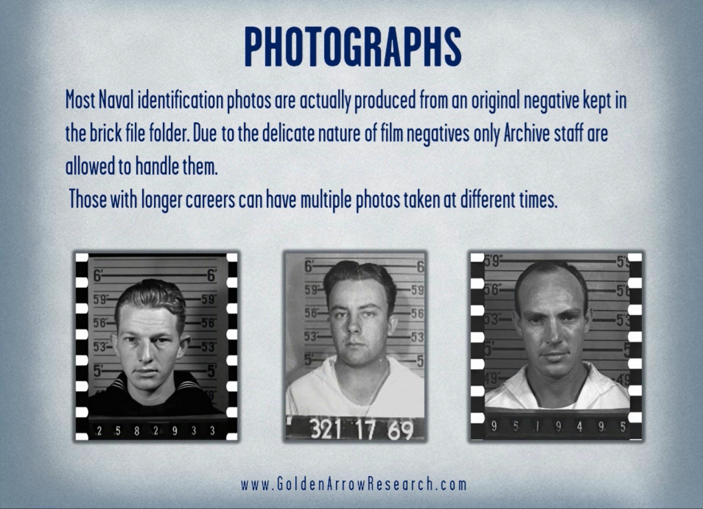 photos of WWII Navy veterans from the service records of the WWII Navy official military personnel file (OMPF) at the national archives.