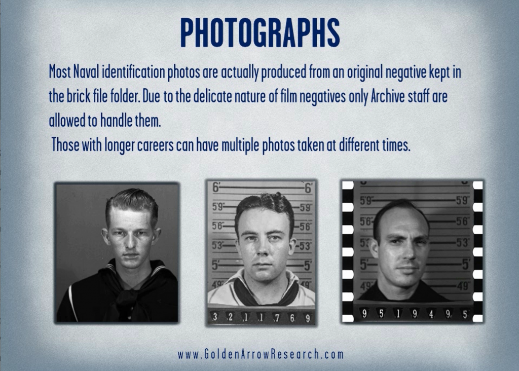 WWII sailor photos taken from the WWII Navy OMPF or official military personnel file housed at the national archives.